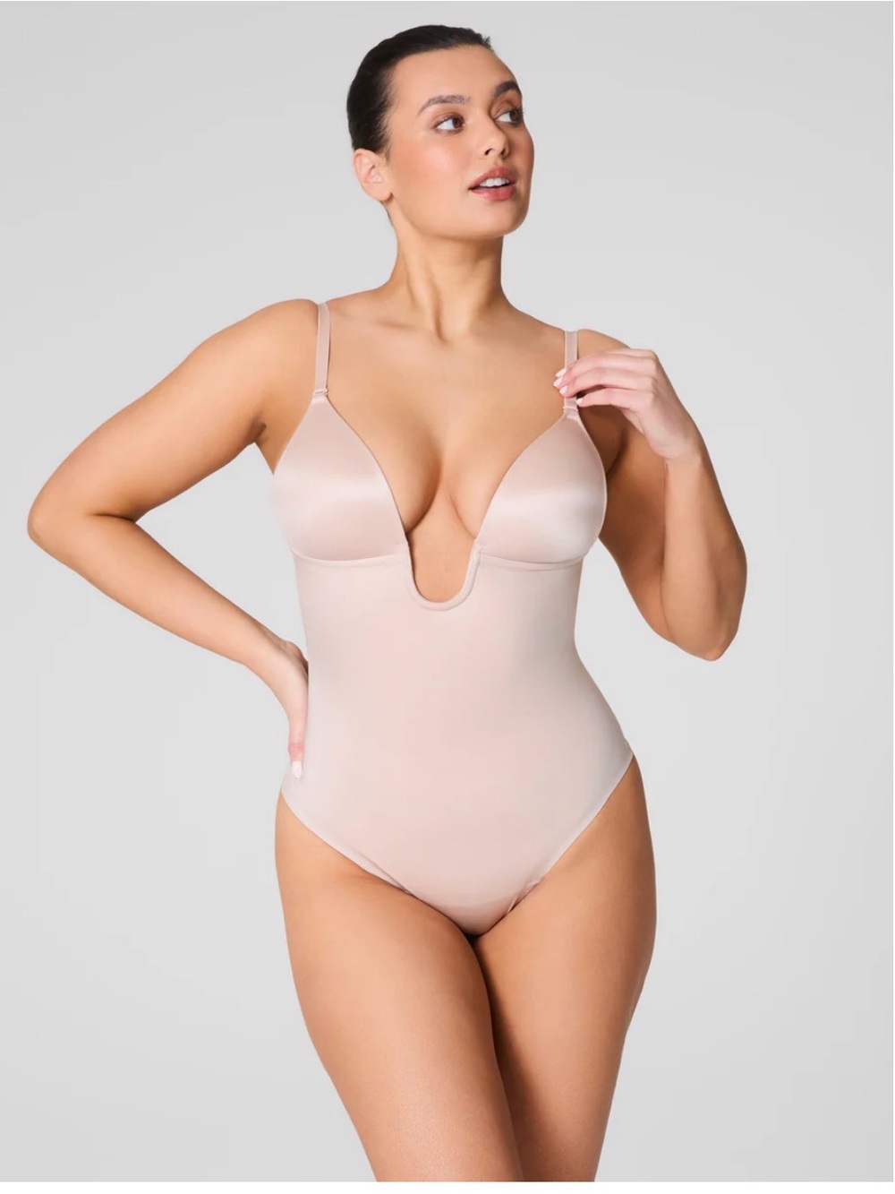 Spanx Plunge Low-back Thong Bodysuit